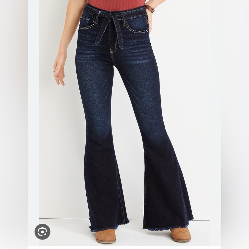 KanCan™ Flare High Rise Tie Belt Jean